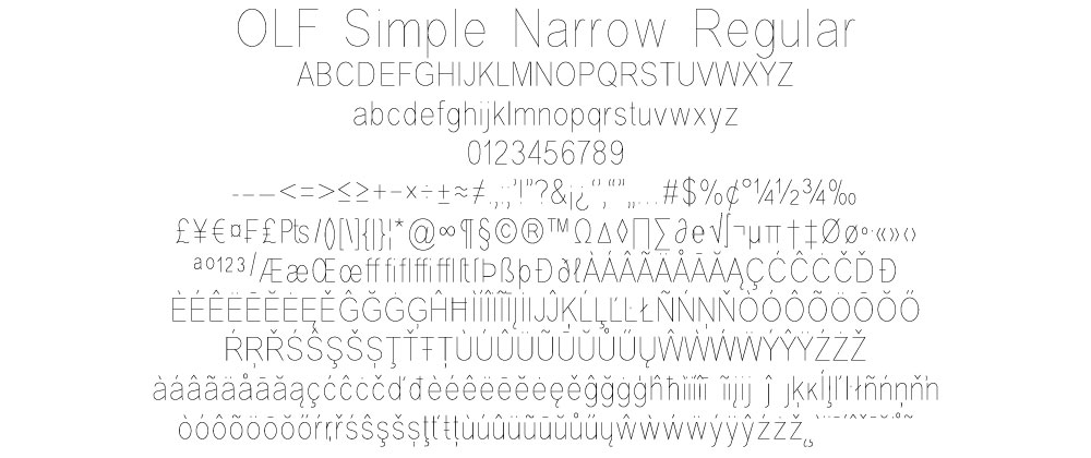 most narrow font